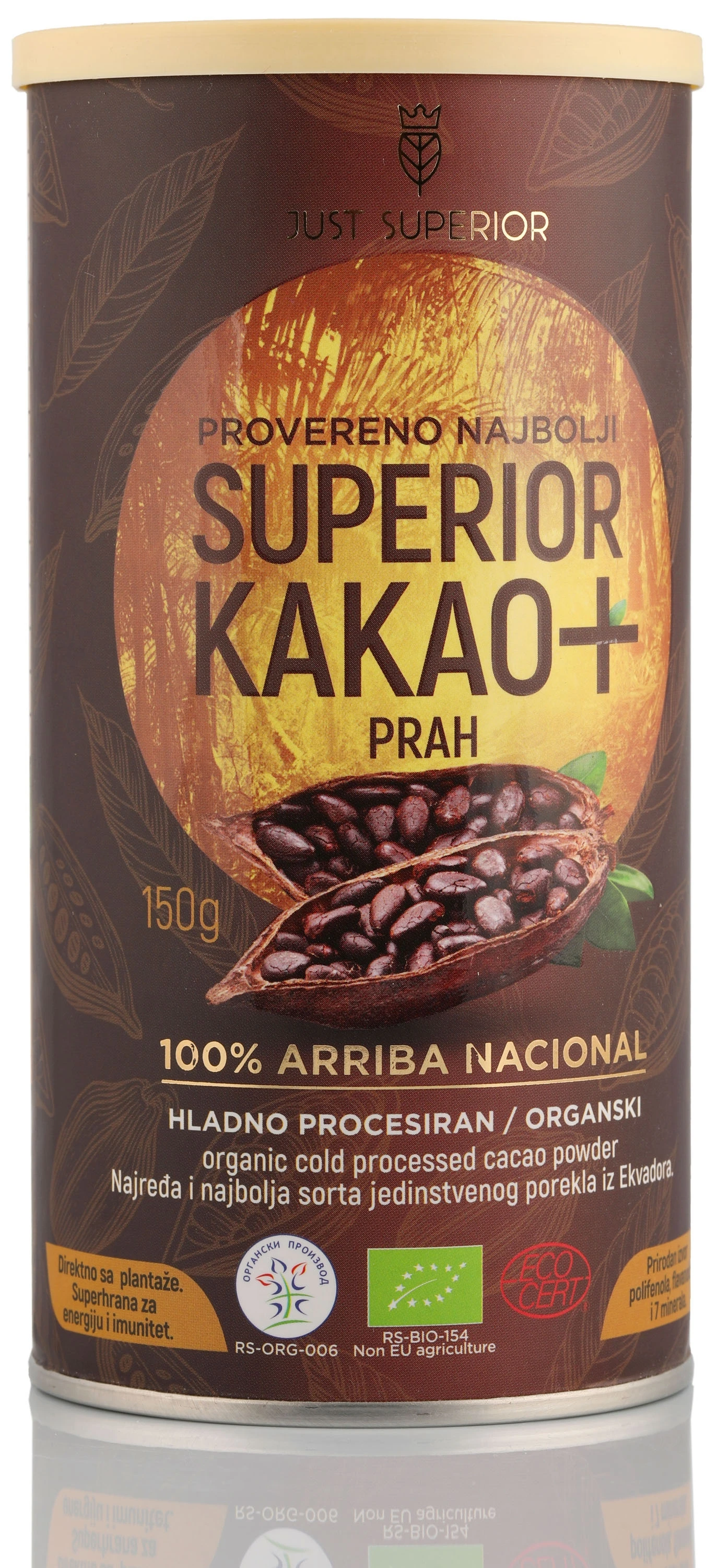 Kakao prah Arriba (organski proizvod) 150 g Just Superior